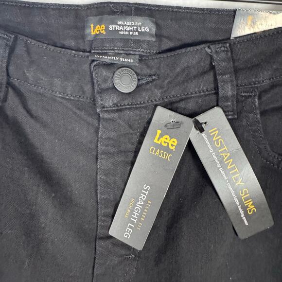 Lee Womens Relaxed Fit Straight Leg Jeans Instant Slim High Rise Black Waist 32 - Picture 8 of 12